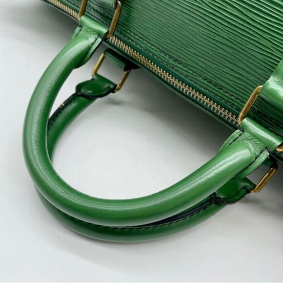 LOUIS VUITTON Green Epi Leather KeepAll Boston Travel Duffle Bag VI881 LV55 - Picture 8 of 15